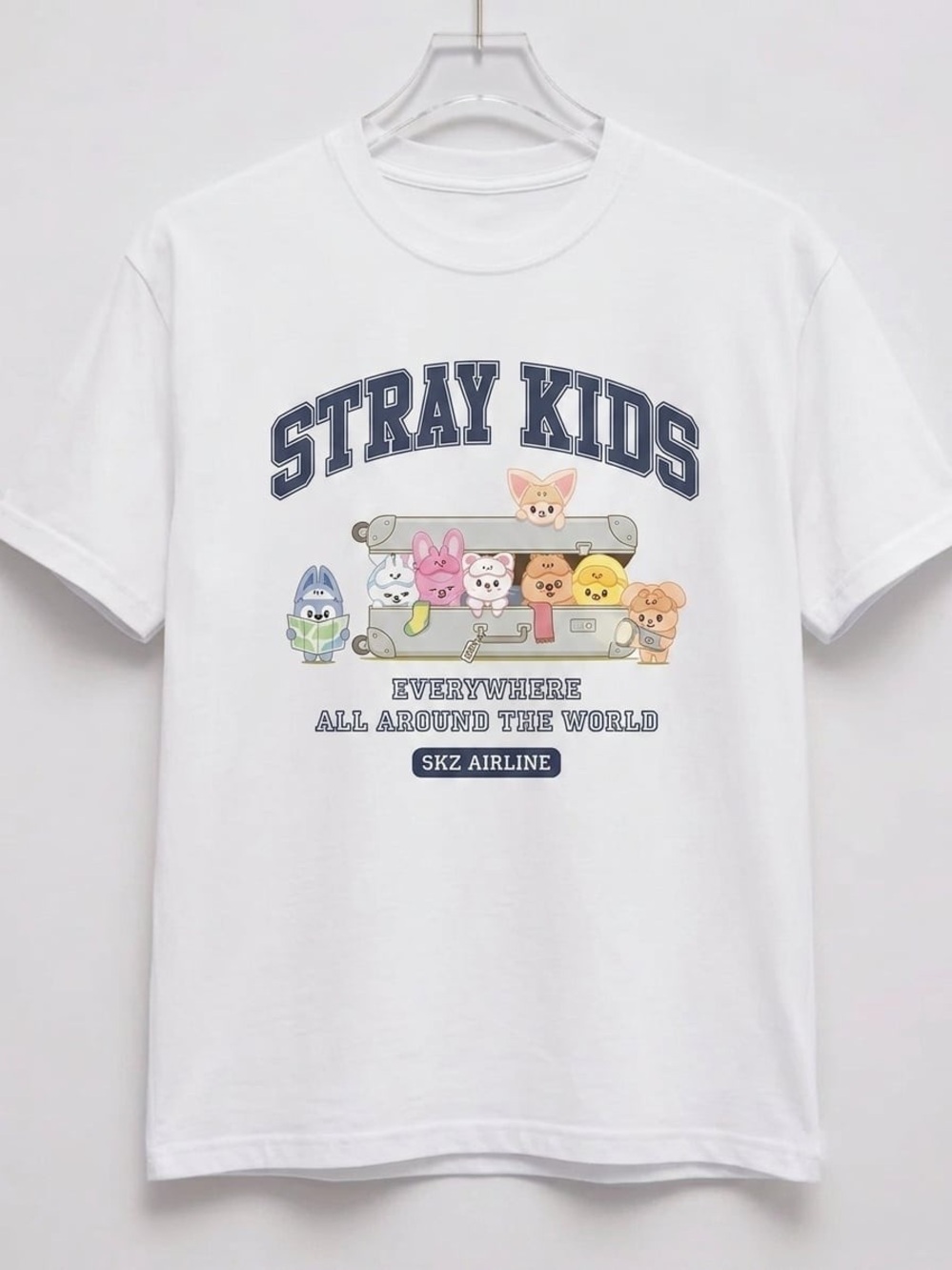 Stray Kids SKZOO T-Shirt Everywhere All Around The World Stay Airline